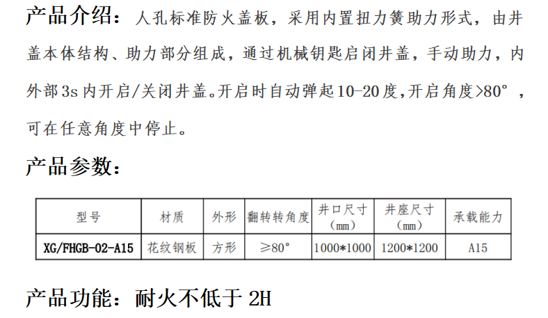 人孔標(biāo)準(zhǔn)防火蓋板-新光智能